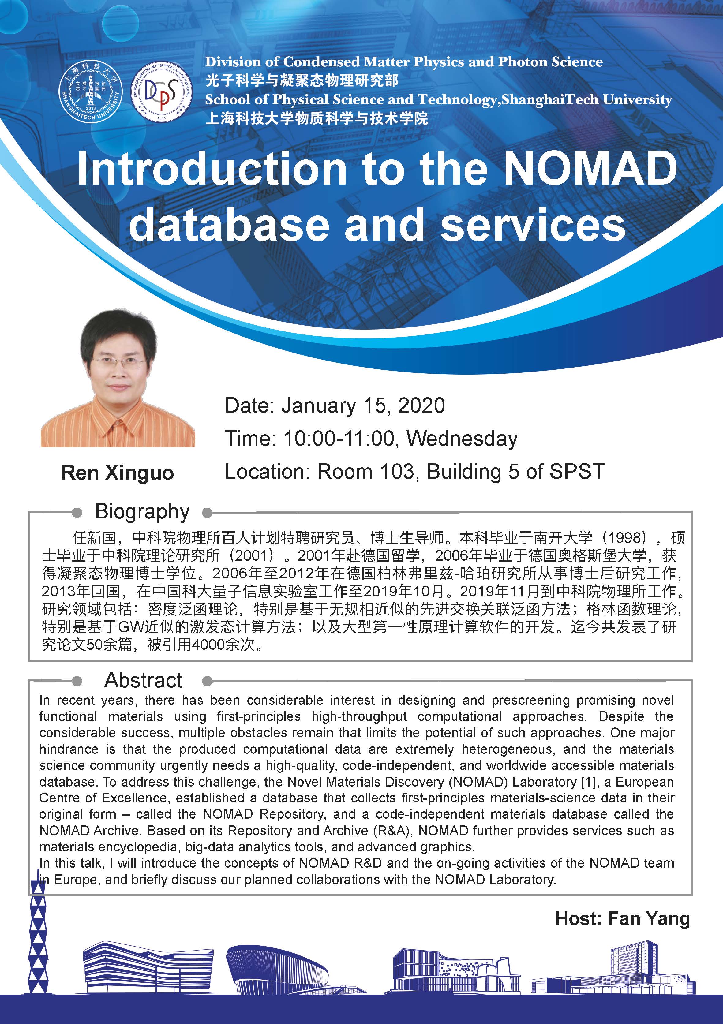 Introduction to the NOMAD database and services